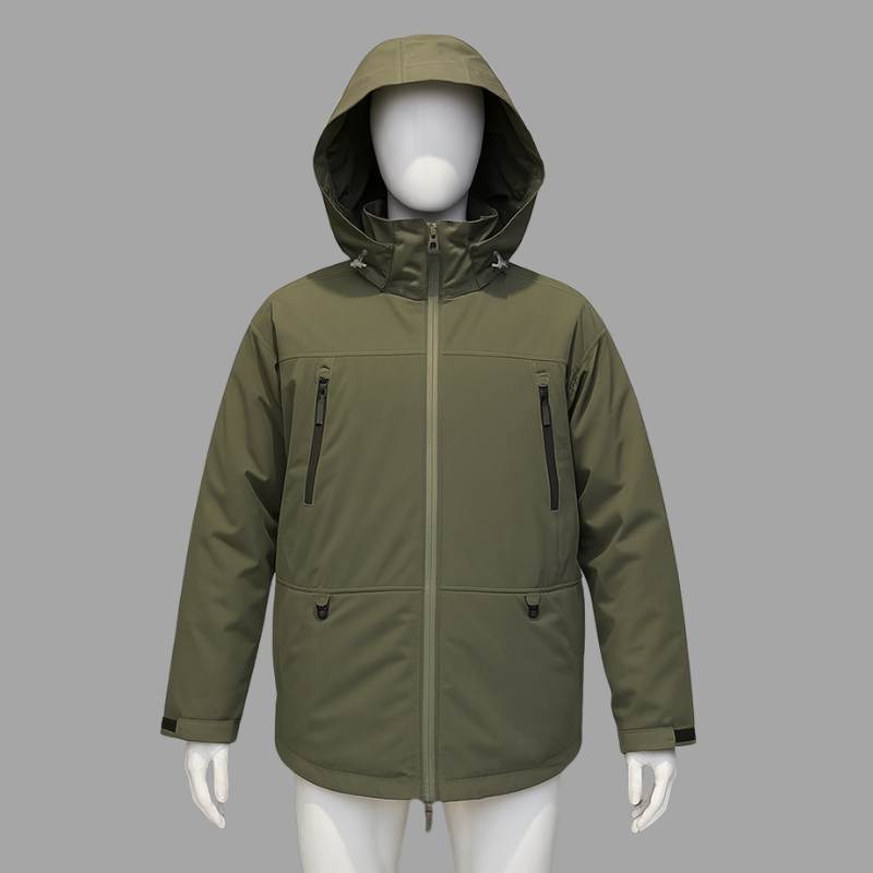 color-block heated hooded outdoor jacket